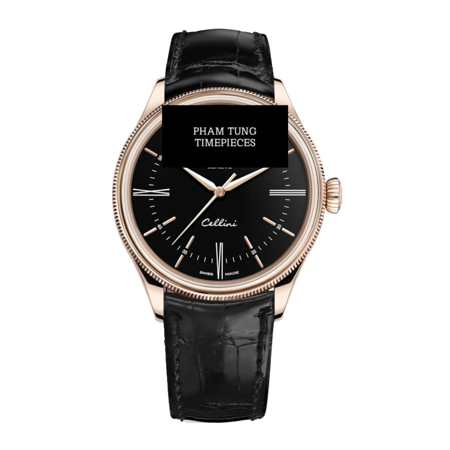 Cellini Black Dial Rose Gold